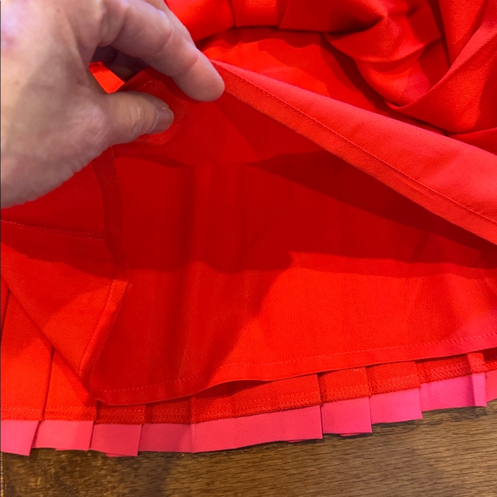 Genny Red Pleated Wool Skirt - Picture 8 of 14